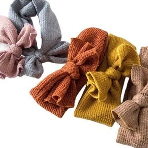 Lot of 4 baby, toddler girl headwrap bows